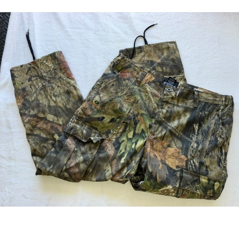 Mossy Oak Cargo Pants Mens XL 40-42 Green Camo Excellent Break-Up Infinity Camo